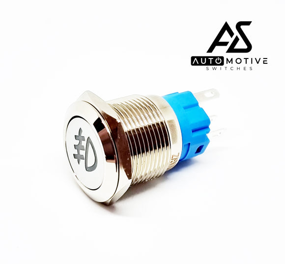 Front Fog Light Chrome Switch 22mm (Blue) Latching